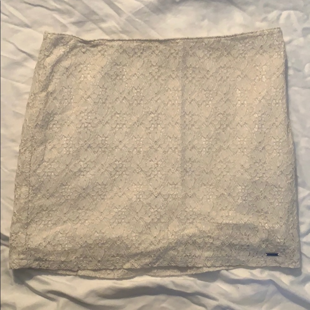White and gold lace skirt